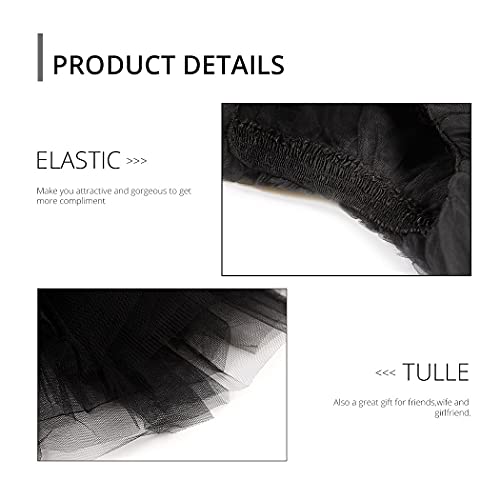 Victray Tulle Tutu Skirt Ballet Dance Skirts Layered Tutu Skirt Party Festival Costume For Women (Black) #TOP5
