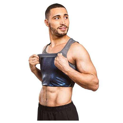 Sweat Shaper Regata masculina premium emagrecedora para treino, sauna, Cinza, Small-Medium