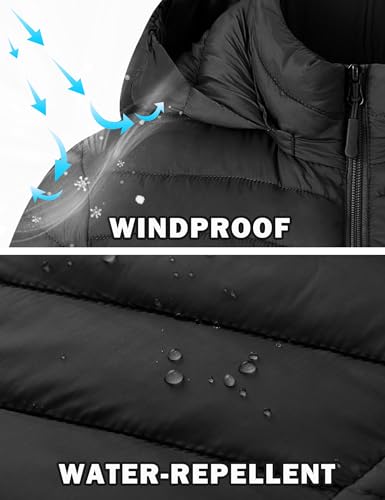 ROYAL MATRIX Women's Packable Puffer Jacket - Lightweight Winter Warm Long Quilted Puffer Coat with Detachable Hood4