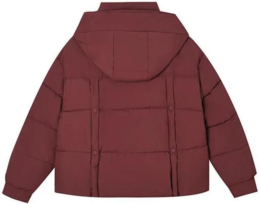 Women’s Hooded Cotton Padded Jacket With Long Sleeves Winter Casual Loose Fit Thick Warm Outwear Coat