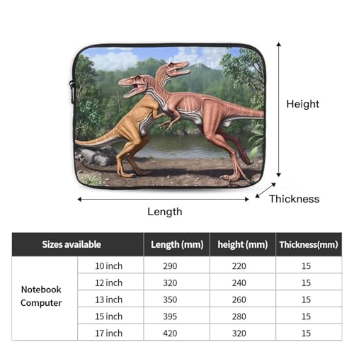 Dinosaur Duel Laptop Sleeve Case 10 Inch Suitable for Notebook Computer Tablet Traveling Carrying Simple Case4