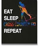 Eat Sleep Cross Country Repeat Quote Wall Art, 11"x14" Unframed Print Poster, Ideal for Cross Countr