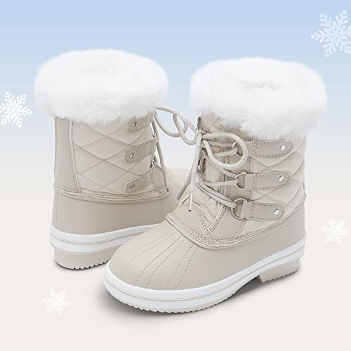 DREAM PAIRS Cozy Kids Snow Boots, Warm & Water-Resistant Winter Boots with Faux Fur for All-Day Play, Non-Slip Mid Calf Boots4