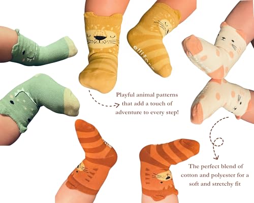 7-Pack Cute Animal Baby Socks Non Slip Grip Toddler Kids Sock Newborn Essentials2