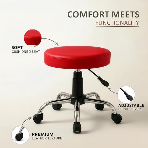 Image of DIYA Seating Nexa Round Stool (1 Year Warranty)- Red