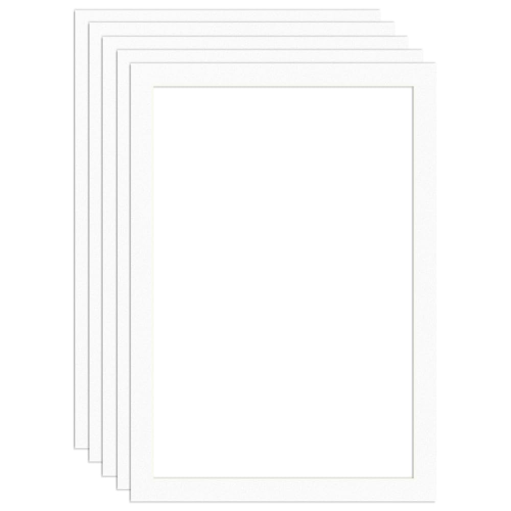 Procut Global 100x70cm White Picture Mounts Board to Fit 60x90cm Aperture Size - Photo Mount Card Ideal for Prints, Artwork, Crafts & Certificates - Sizes & Colors Available - Pack of 5 — image 1