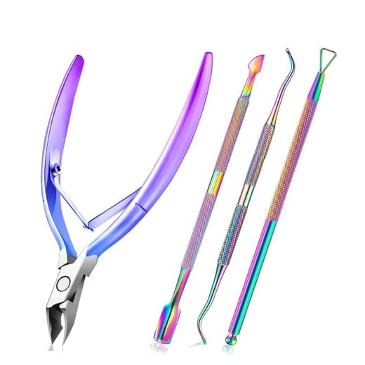 4 Piezas Alicates Cuticulas Acero Inoxidable, Cortador de Cutículas para Las Uñas de Dedos de Manos y Pies, Cuticulas Profesional Alicates para cutículas, para las Uñas de Dedos de Manos y Pies