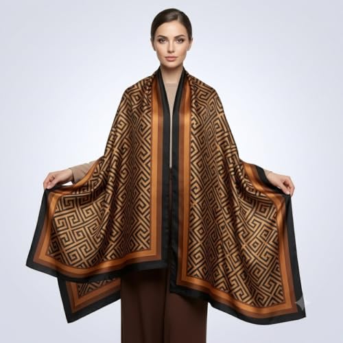 Image of Floral Printed Silk stole | silk Scarf for Women | stylish silk stole for women | Soft Lightweight Stole, Shawl & Neck Wrap | Scarf for Wedding, Party, Travel & Casual Wear