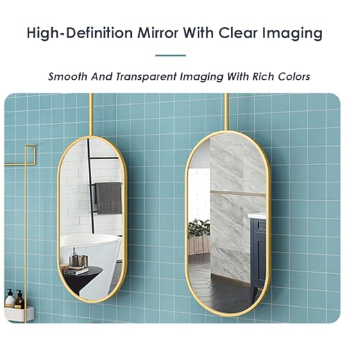 Miroir maquillage et rasage HD 40x60cm noir peu encombrant pour toilettes
