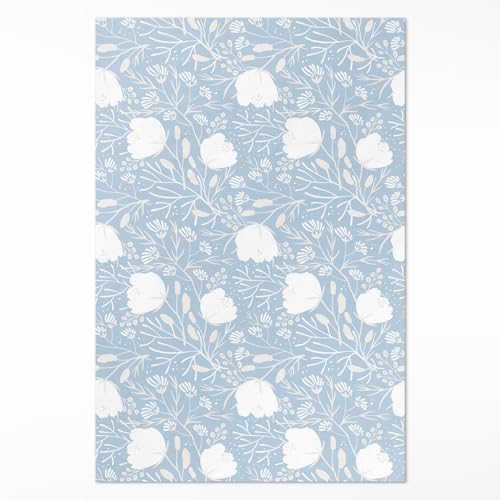 Tapis en vinyle 120x180 cm rectangle imprimé de belles fleurs pour maison - 2