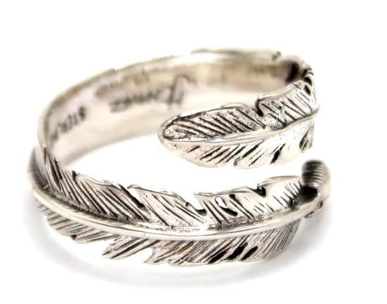 COSUMOSU 925 Sterling Silver Feather Ring Adjustable - Main Image