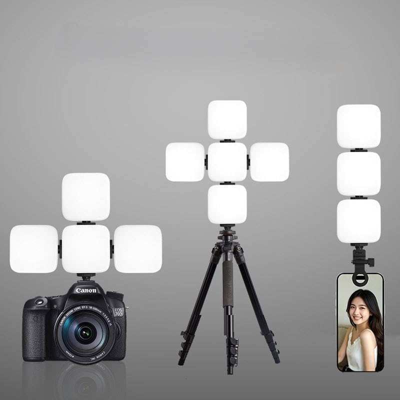 Image of FKU Mini RGB Led Selfie Video Light Rechargeable 1800 mAh Portable Clip for Photography and Content Creation (Mini Rechargeable Led Selfie Light)