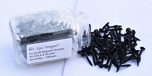 Image of Drywall Gypsum Black Screw Sharp Point Size #6 M3.5 X 25mm (Pack of 250 Pcs)