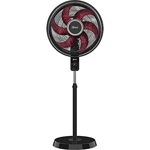 Oster Ventilador de Coluna Power Fresh, 110V, Preto/Vermelho, 140W, OVTR881