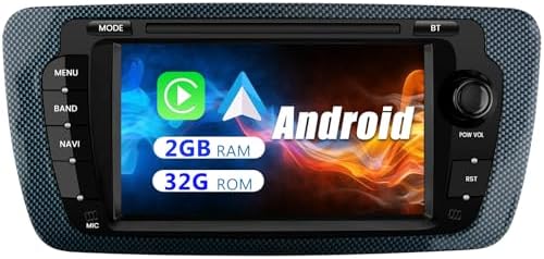 2G 64G Autoradio Für Seat Ibiza 2009-2013, Podofo 6.2 Zoll Touchscreen Android 13 0 Radio Mit Wireless Carplay Android Auto Wireless Eq Bt Gps Spiegel Fm Rds Usb R Ckfahrkamera