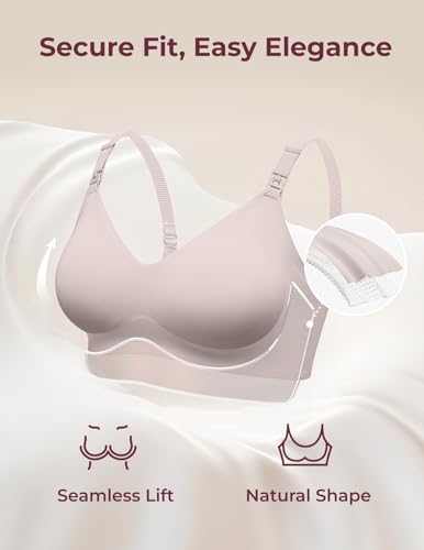 Image of Momcozy Nursing Bras for Breastfeeding, YN21 Seamless Ultra Comfort Maternity Bra, Natural Shape, Pregnancy Sleep Bralette