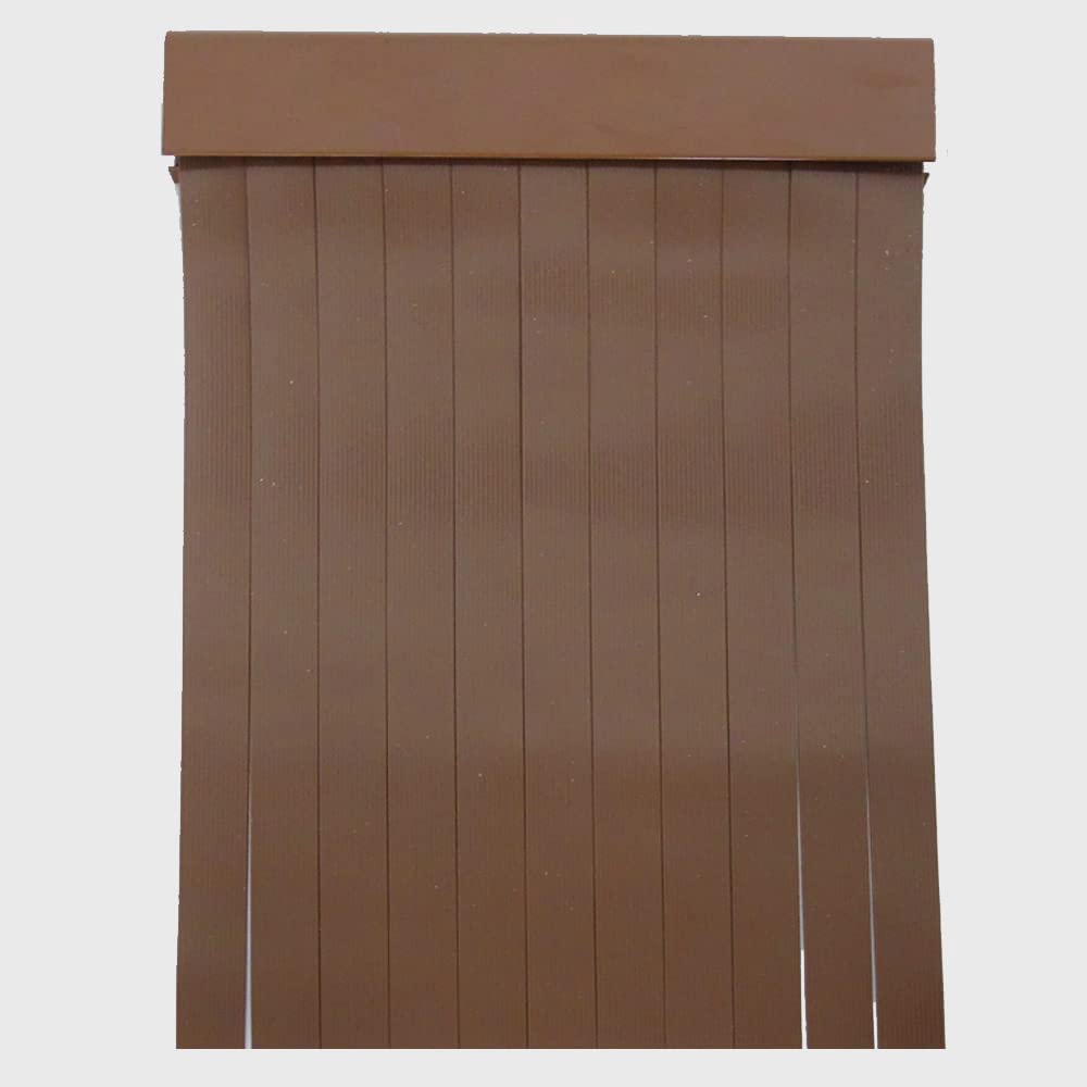 Cortinas exterior puerta de tiras pvc marrón oscuro de 100x230cm para porche