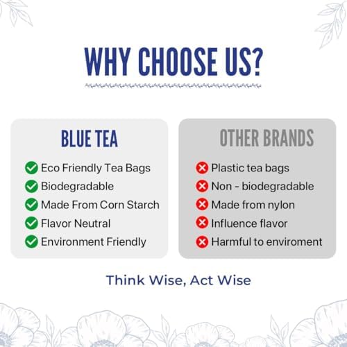 BLUE TEA - Chamomile Serenity Tea Gift (10 Biodegradable Tea Bags) || SLEEP TEA || Herbal Tea - Flower Based - Caffeine Free - Gluten Free