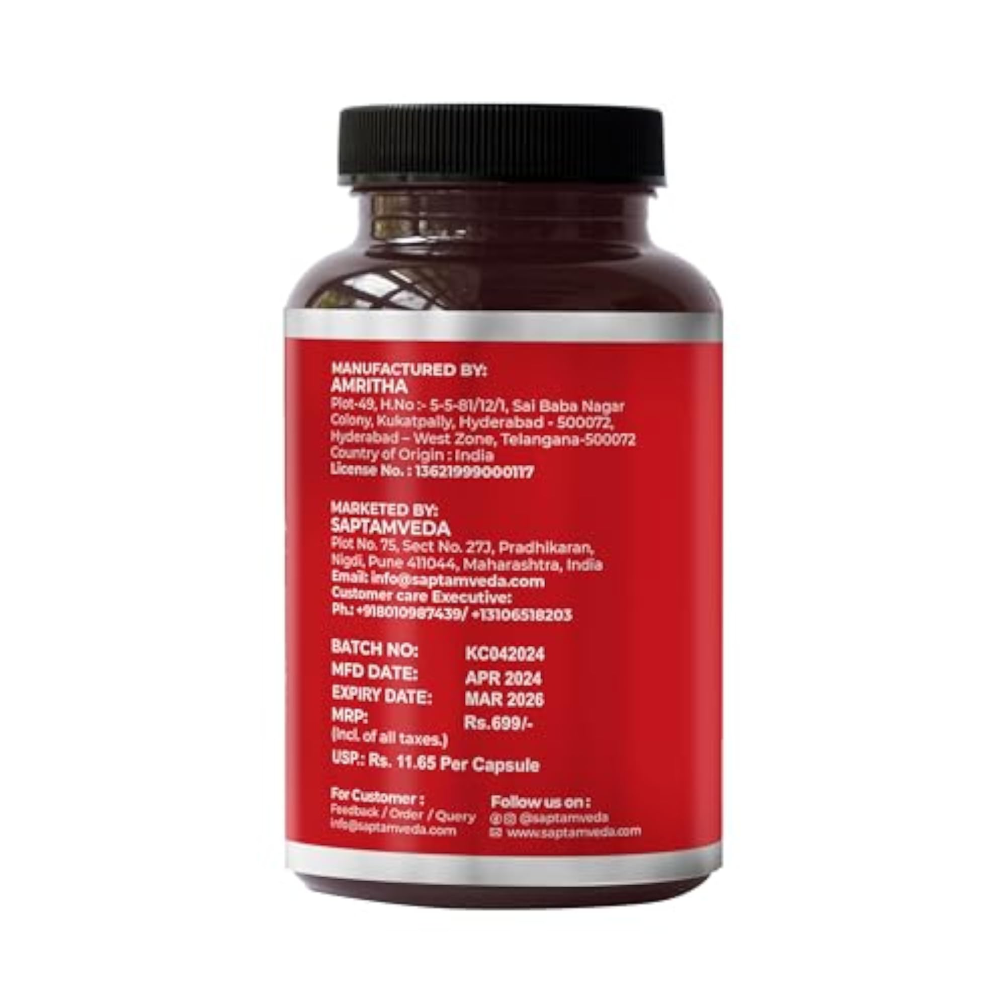 Natural Kutki Veg Capsules, 500 MG Each, 60 Count
