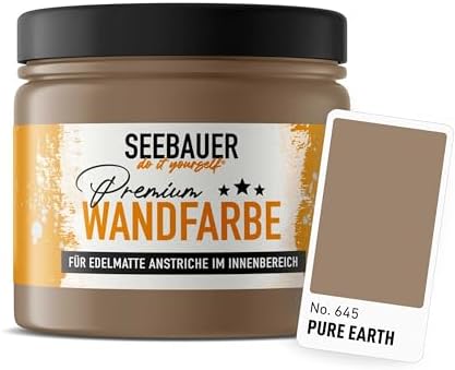 Wandfarbe Braun 300ML für Innen (No. 645 Pure Earth) Edelmatte br...