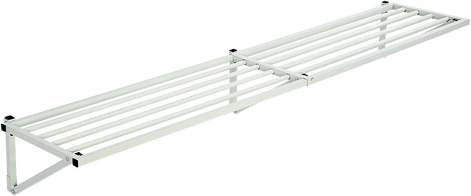 Système d'organisation pour garage avec étagère murale extensible blanche
