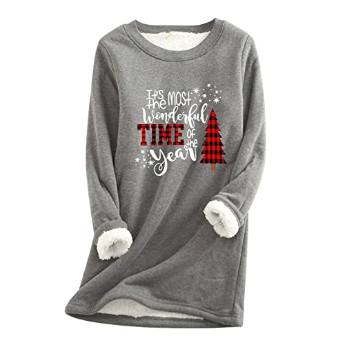 Christmas Tunic Tops For Teen Girls Santa Gnome Elf Dwarf Graphic Long Sleeve Crew Neck Shirts Holiday Casual Print Top Dark Gray #TOP18