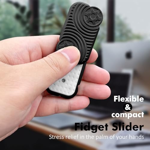 Image of Metal Fidget Slider, Magnetic Haptic Slider, EDC Brick Blocks Fidget Toys for Adults - Help Relieve Stress, Anxiety, Tension, Promotes Focus, Clarity (Black)