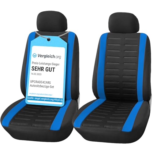 Upgrade4cars Autositzbezüge Set für die Vordersitze | Auto-Schonbezüge Universal in Blau
