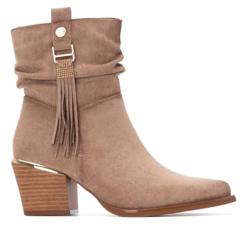 XTI - Botas Camperas Mujer Beige - Calzado Cómodo y Versátil - Moda casual - Modelo 14446103 (Talla 39)