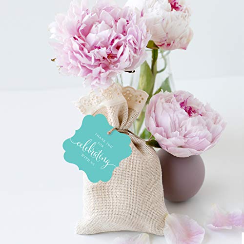 Andaz Press Fancy Frame Gift Tags, Thank You For Celebrating With Us, Diamond Blue, 24-Pack, For Baby Bridal Wedding Shower, Kids 1St Sweet 16 Quinceanera Birthdays, Anniversary, Graduation, Baptism, Christening, Confirmation, Communion Party Favors, Gifts, Boxes, Bags, Treats And Presents #TOP1