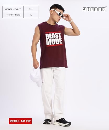 Image of SHODOX Men's 100% Cotton Tank Tops Round Neck Sleeveless Sports Loose fit Vest (Pack of 1)