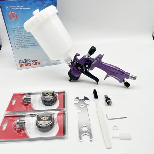 Pistola pulverizadora HVLP con boquillas intercambiables y tanque de 600 ml 4