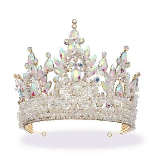 Tiara de cristal para mujer con pedrería de aleación para fiestas