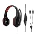 Ghostek Hero Series Gaming Headphones Over-Ear | 3.5MM Jack | PC Video Gaming |120° Microphone Rotation + Mute Switch | Integrated Volume Control | Ultra Resistant Braided Cable | iPad, Laptop (Red)