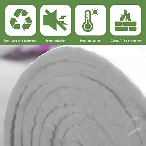 High-Temperature Ceramic Fiber Insulation Blanket - 0.78in Thick, 2400°F Heat Resistant, Sound Dampening, Perfect for Pizza Ovens & Wall Insulation - White, 61x100cm