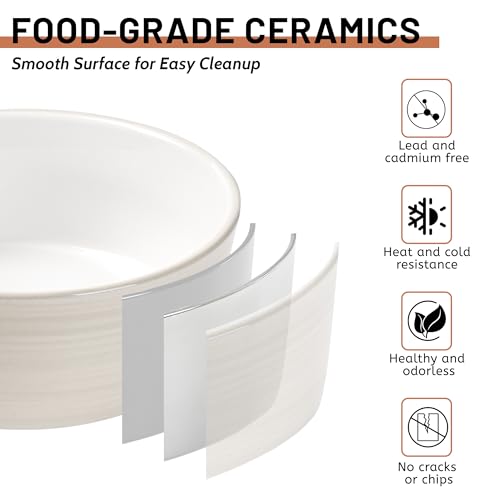 Dog Bowls, Non Slip Ceramic Dog Food and Water Bowl with Silicone Base, Heavy Weighted Pet Feeding Bowl for Cats, Puppoes and Small Dogs (Light Grey-2 Pack, 6 Inches) - Image 5