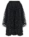 Burvogue Steampunk Skirt for Women-Multi Layered Gothic High Low Skirt Vintage Outfits Cosplay Costume (Black 036, 4XL)
