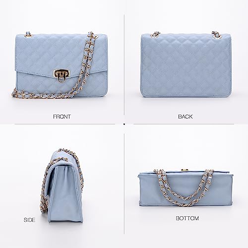 GM LIKKIE Bolsa de ombro acolchoada para mulheres, bolsa tiracolo de aba média com alça de corrente,
