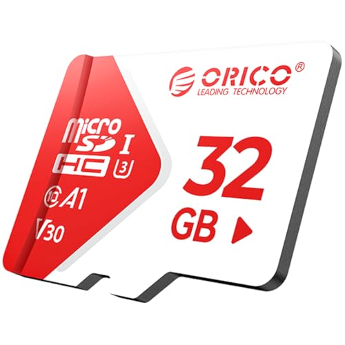 ORICO TF30 Carte MicroSD 32 Go, Carte Mémoire microSDHC, Full HD, A1, C10, V30, U3 UHS-I, jusqu'à 100 Mo/s, Carte TF pour Smartphones, Caméras Embarquées et Caméras...