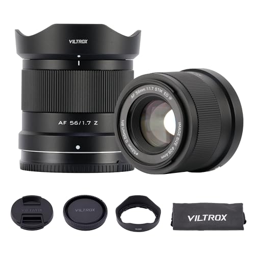 VILTROX AF 56mm F1.7 Lente para Montura Nikon Z, Lente Prime APS-C de Enfoque automático de Gran Apertura f/1.7 Compatible con cámaras Nikon con Montura Z Z5 Z50 Z6 Z6II Z7 Z7II ZFC Z30 Z9 Z8 ZF