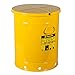 Justrite 09711 21 Gallon Oily Waste Can Without Lever, Yellow
