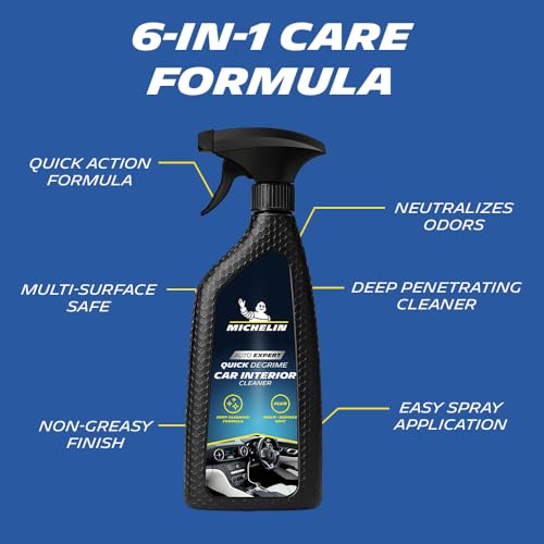 Image of Michelin Interior Cleaner Spray 500ml | Deep Cleaning Spray for Dashboards & Fabric | Removes Dirt, Stains & Grime | Quick Drying, Residue-Free, Safe on Multiple Surfaces