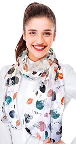 CBC Crown Women's Lightweight Fun Sports Football Theme Silk Feeling Satin Striped 13