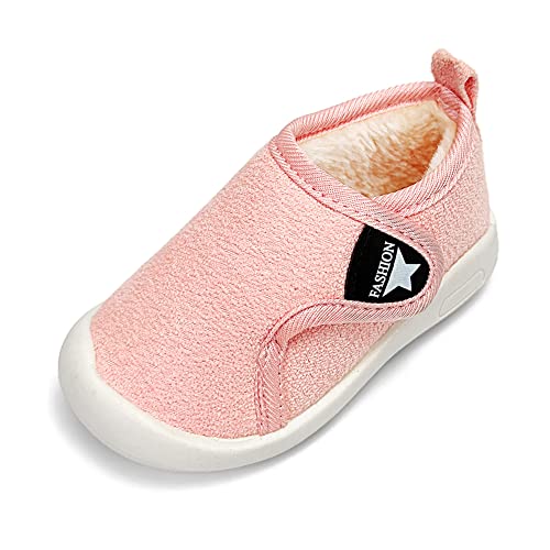 OAISNIT Baby Boys Girls Snow Boots Warm Fleece Anti-Slip Toddler Winter Shoes Slippers Causal Sneakers (B-Pink, 6 Toddler)