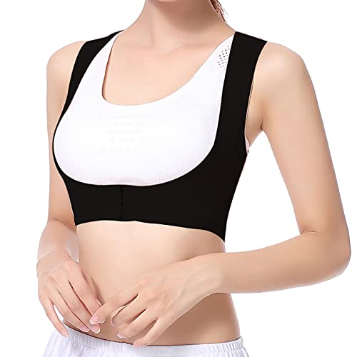 Posture Corrector for Women Men, Upper Back Support Shoulder Straightener Belt, Adjustable Posture Correction Belt for Humpback Straight, Orthopedic Back Brace for Scoliosis and Kyphosis, Black(S)