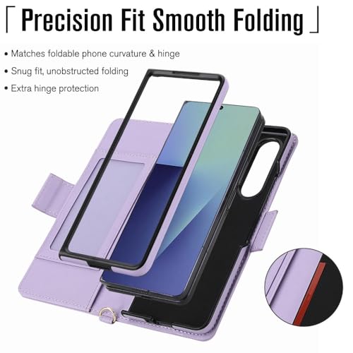 Coque Galaxy Z Fold 4 antichoc rabat portefeuille et sangle amovible