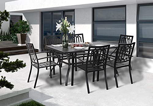 PHI VILLA 152×95cm Gartentisch for 6 Person Stahl Rostfreier Rahmen und Sonnenschirmloch Gartenmöbel Terassentischim… – Bild 3