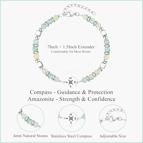 Image of Joycuff Graduation Gifts for Her Him Class of 2026 Graduation Bracelets Inspirational Graduation Compass Bracelet for Women College Graduation Gift for Him Her