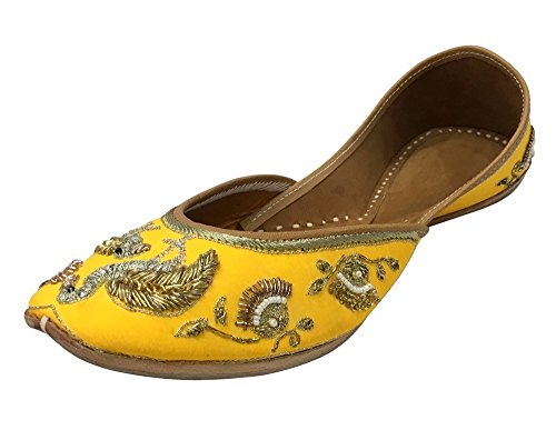 Step n Style Punjabi Jutti Khussa Shoes Wedding Shoes Ethnic Shoes Mojari Sandal Yellow