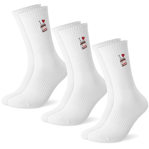 Utensilsto 3 Paare Lustige Socken für Damen und Herren Motiv Baumolle Sportsocken Witzige Geschenke Vatertag